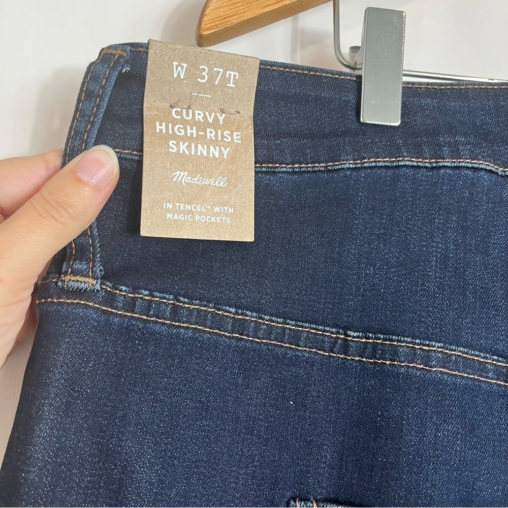 NWT Madewell Curvy High-Rise Skinny Jeans in Woodland Wash Size 37T - Picture 7 of 16